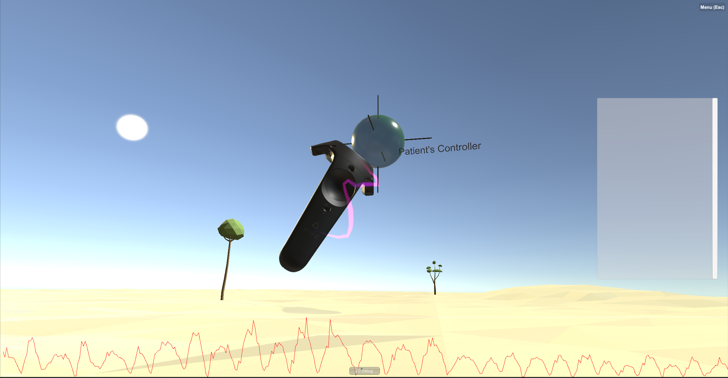 Screenshot of MoDA-VR prototype